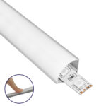 GLOBOSTAR® ALP-CORNER LINEO 70815-3M Επιφανειακό Γωνιακό Προφίλ Αλουμινίου με Λευκό Γαλακτερό Πατητό Κάλυμμα για Ταινίες LED IP20 - Ασημί & Λευκό - Μ300 x Π1.6 x Υ1.6cm - Πακέτο 5 Τεμαχίων - Image 2