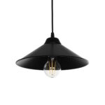 GLOBOSTAR® FONTE 203-0080 Μοντέρνο Κρεμαστό Φωτιστικό Οροφής με Ντουί 1 x E27 AC 220-240V IP20 - Μαύρο - Μ25.5 x Π25.5 x Υ10cm - Image 2