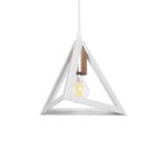 GLOBOSTAR® TRIANGLE 203-0165 Μοντέρνο Κρεμαστό Φωτιστικό Οροφής με Ντουί 1 x E27 AC 220-240V IP20 - Λευκό & Χάλκινο - Μ24 x Π24 x Υ22cm - Image 2