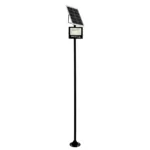 GLOBOSTAR® HELIOS-280 GLB-000-0002 Μεταλλικός Γαλβανισμένος Στύλος Φωτισμού για Φωτοβολταϊκό Προβολέα Εξωτερικού Χώρου - RAL 9005 Μαύρο Ματ - Μ35 × Π25 × Υ280cm