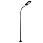 GLOBOSTAR® URBANO-280 GLB-000-0008 Μεταλλικός Γαλβανισμένος Στύλος Φωτισμού για Φωτοβολταϊκό Φωτιστικό Δρόμου Εξωτερικού Χώρου - RAL 9005 Μαύρο Ματ - Μ84 x Π25 x Υ280cm