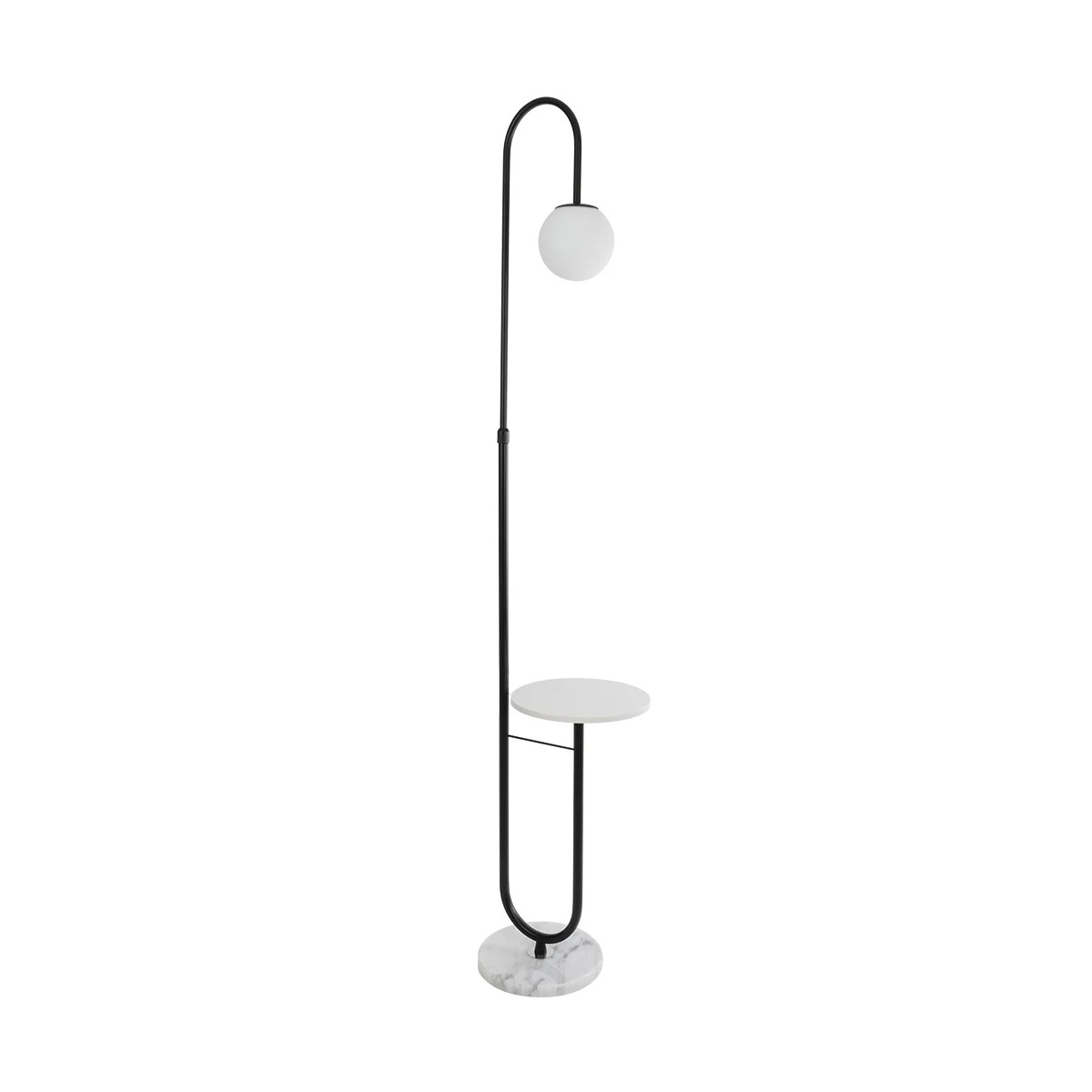 KLV-102-0005_01 kelvo® CORDELIA KLV-102-0005 Επιδαπέδιο Φωτιστικό για Λάμπα με Ντουί 1 x E27 AC 220-240V IP20 - Μαύρο Ματ & Λευκό - Μ30 x Π34 x Υ180cm - Image 1