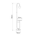 kelvo® CORDELIA KLV-102-0005 Επιδαπέδιο Φωτιστικό για Λάμπα με Ντουί 1 x E27 AC 220-240V IP20 - Μαύρο Ματ & Λευκό - Μ30 x Π34 x Υ180cm - Image 5