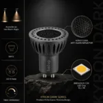 kelvo® KYRON DARK 36° KLV-103-0010 Σποτ GU10 MR16 με Honeycomb Anti-Glare Reflector LED 7W 840lm CRI (Ra) ≥ 90 36° AC 220-240V IP20 Φυσικό Λευκό 4500K Dimmable - Bridgelux COB Chip - Γκρι Ανθρακί & Μαύρο Ματ - Μ5 x Π5 x Υ5.7cm - 3 Χρόνια Εγγύηση - Image 6