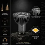 kelvo® KYRON DTW 15° KLV-103-0012 Σποτ GU10 MR16 LED 7W 770lm CRI (Ra) ≥ 90 15° AC 220-240V IP20 Θερμό Λευκό Dimmable με λειτουργία Dim-to-Warm 3000K→1800K - Bridgelux COB Chip - Γκρι Ανθρακί Ματ - Μ5 x Π5 x Υ5.7cm - 3 Χρόνια Εγγύηση - Image 6