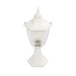 GloboStar® ENGLAND 202-0010 Vintage Επιδαπέδιο Φωτιστικό Φαναράκι Μονόφωτο 1 x E27 IP44 Λευκό & Διάφανο Πλαστικό - Μ20 x Π20 x Υ45cm - Image 2