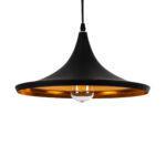 GLOBOSTAR® SHANGHAI 01025-B Μοντέρνο Κρεμαστό Φωτιστικό Οροφής με Ντουί 1 x E27 AC 220-240V IP20 - Μαύρο & Χρυσό - Μ37 x Π37 x Υ20cm - Image 2