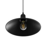 GLOBOSTAR® FERRO 203-0084 Μοντέρνο Κρεμαστό Φωτιστικό Οροφής με Ντουί 1 x E27 AC 220-240V IP20 - Μαύρο - Μ30 x Π30 x Υ15cm - Image 6
