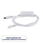 GLOBOSTAR® STRIPDC 70681 Ταχυσύνδεσμος DC Jack 5.5x2.1mm Θηλυκός σε Αρσενικό με Διακόπτη On/Off IP20 - Λευκό - Μ185 x Π1.9 x Υ1.5cm - Image 2
