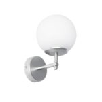 GLOBOSTAR® DALPH 203-0031 Vintage Φωτιστικό Τοίχου - Απλίκα με Ντουί 1 x E27 AC 220-240V IP20 - Ασημί & Λευκό - M18 x Π15 x Υ23cm - Image 2