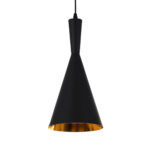 GLOBOSTAR® SHANGHAI 01025-C Μοντέρνο Κρεμαστό Φωτιστικό Οροφής με Ντουί 1 x E27 AC 220-240V IP20 - Μαύρο & Χρυσό - Μ19 x Π19 x Υ38cm - Image 2