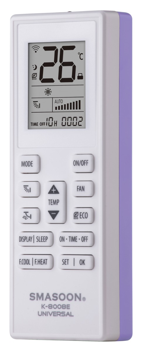 k-8008e-_1-__4 SMASOON K-8008E Universal Τηλεχειριστήριο Κλιματισμού Μωβ - Image 1