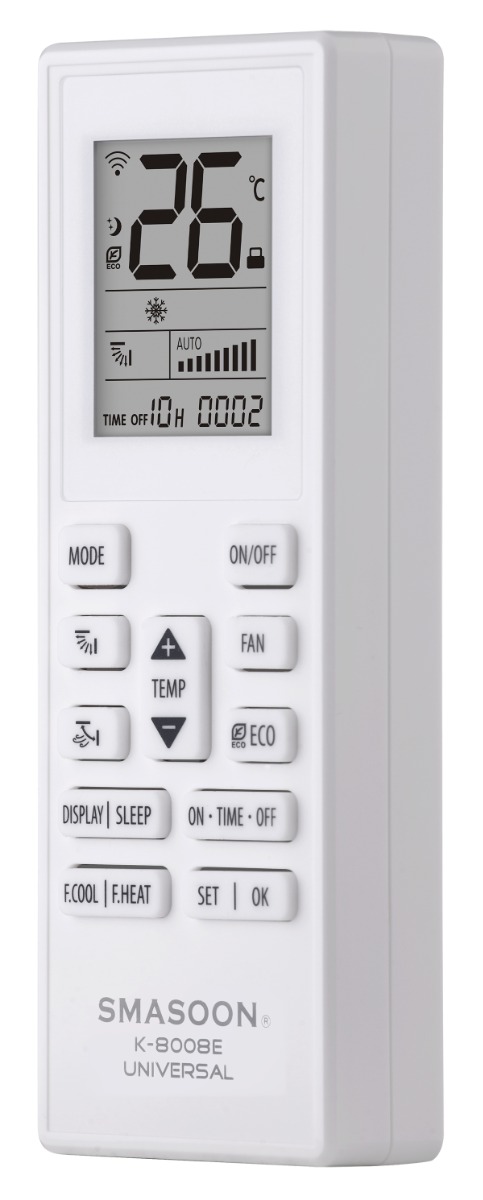 k-8008e-_1-__8 SMASOON K-8008E Universal Τηλεχειριστήριο Κλιματισμού Λευκό - Image 1
