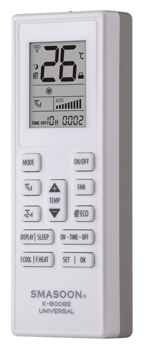 k-8008e-_1-__9 SMASOON K-8008E Universal Τηλεχειριστήριο Κλιματισμού Γκρι - Image 1