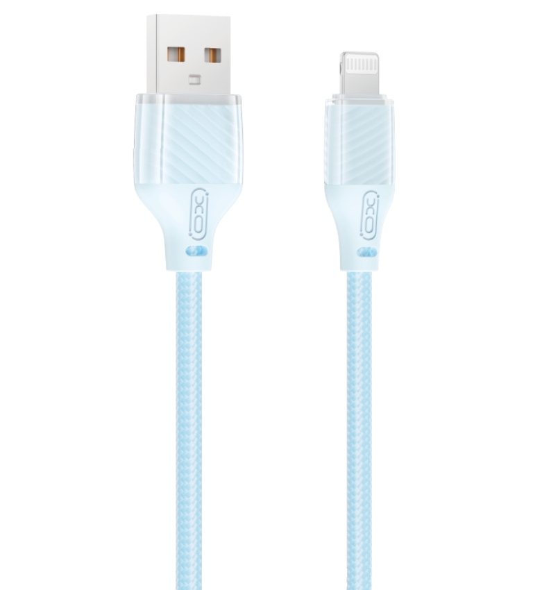 _l XO NB291 Καλώδιο Φόρτισης & Μεταφοράς Δεδομένων USB-A σε Lighting Πλεκτό 6A Μπλε 1m - Image 1
