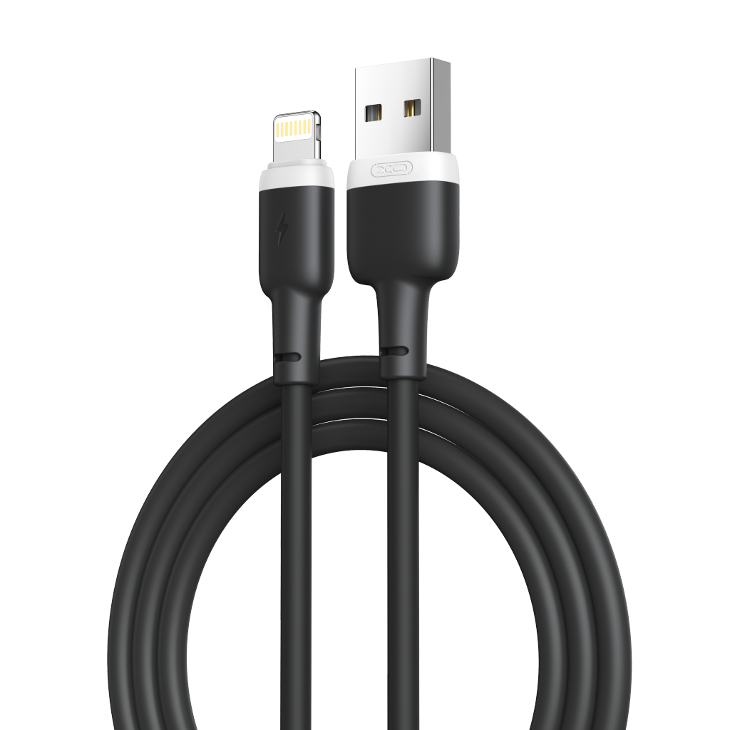 l_20_ XO NB208 Καλώδιο Φόρτισης + Data Lightning 1m Μαύρο - Image 1