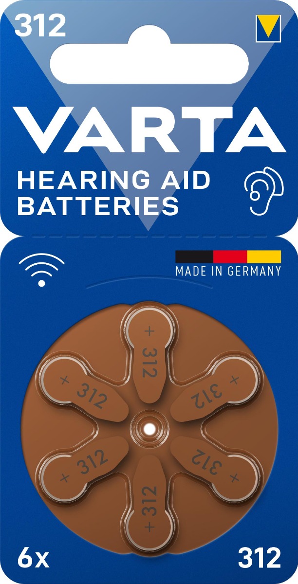 varta-hearing-aid-312 VARTA Μπαταρία βαρηκοΐας 312 (6 τμχ) - Image 1