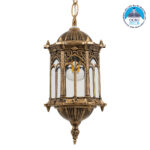 GLOBOSTAR® DARCY 00656 Vintage Κρεμαστό Φωτιστικό Οροφής με Ντουί 1 x E27 AC 220-240V IP20 - Μπρούτζινο - Μ15.5 x Π15.5 x Υ32.5cm