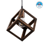 GLOBOSTAR® CUBE 00793 Μοντέρνο Κρεμαστό Φωτιστικό Οροφής με Ντουί 1 x E27 AC 220-240V IP20 - Χάλκινο - Μ25 x Π25 x Υ25cm