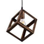 GLOBOSTAR® CUBE 00793 Μοντέρνο Κρεμαστό Φωτιστικό Οροφής με Ντουί 1 x E27 AC 220-240V IP20 - Χάλκινο - Μ25 x Π25 x Υ25cm - Image 4