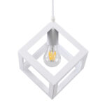 GLOBOSTAR® CUBE 00802 Μοντέρνο Κρεμαστό Φωτιστικό Οροφής με Ντουί 1 x E27 AC 220-240V IP20 - Λευκό - Μ25 x Π25 x Υ25cm - Image 5