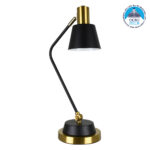 GLOBOSTAR® LETO 00834 Μοντέρνο Επιτραπέζιο Φωτιστικό Πορτατίφ με Ντουί 1 x E27 AC 220-240V IP20 - Μαύρο & Χρυσό - Μ30 x Π18 x Υ54cm