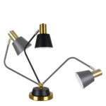 GLOBOSTAR® LETO 00834 Μοντέρνο Επιτραπέζιο Φωτιστικό Πορτατίφ με Ντουί 1 x E27 AC 220-240V IP20 - Μαύρο & Χρυσό - Μ30 x Π18 x Υ54cm - Image 5