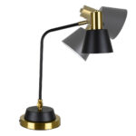GLOBOSTAR® LETO 00834 Μοντέρνο Επιτραπέζιο Φωτιστικό Πορτατίφ με Ντουί 1 x E27 AC 220-240V IP20 - Μαύρο & Χρυσό - Μ30 x Π18 x Υ54cm - Image 6