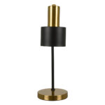 GLOBOSTAR® LETO 00835 Μοντέρνο Επιτραπέζιο Φωτιστικό Πορτατίφ με Ντουί 1 x E27 AC 220-240V IP20 - Μαύρο & Χρυσό - Μ18 x Π18 x Υ50.5cm - Image 4