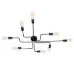 GLOBOSTAR® LIBERTA 00840 Μοντέρνο Φωτιστικό Οροφής με Ντουί 8 x E27 AC 220-240V IP20 - Μαύρο - Μ102 x Π72 x Υ10.5cm - Image 4