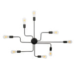 GLOBOSTAR® LIBERTA 00840 Μοντέρνο Φωτιστικό Οροφής με Ντουί 8 x E27 AC 220-240V IP20 - Μαύρο - Μ102 x Π72 x Υ10.5cm - Image 5