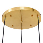 GLOBOSTAR® AMARIS 00978 Μοντέρνο Κρεμαστό Φωτιστικό Οροφής με Ντουί 3 x E27 AC 220-240V IP20 - Χρυσό & Μελί - Μ50 x Π50 x Υ30cm - Image 5