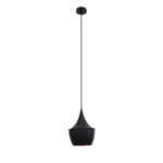 GLOBOSTAR® SHANGHAI 01025-A Μοντέρνο Κρεμαστό Φωτιστικό Οροφής με Ντουί 1 x E27 AC 220-240V IP20 - Μαύρο & Χρυσό - Μ24 x Π24 x Υ30cm - Image 4