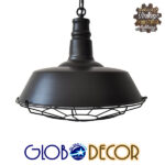GLOBOSTAR® RAY 01048 Vintage Κρεμαστό Φωτιστικό Οροφής με Ντουί 1 x E27 AC 220-240V IP20 - Μαύρο - Μ46 x Π46 x Υ39cm - Image 3