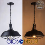 GLOBOSTAR® RAY 01048 Vintage Κρεμαστό Φωτιστικό Οροφής με Ντουί 1 x E27 AC 220-240V IP20 - Μαύρο - Μ46 x Π46 x Υ39cm - Image 4
