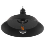 GLOBOSTAR® RAY 01049 Vintage Κρεμαστό Φωτιστικό Οροφής με Ντουί 1 x E27 AC 220-240V IP20 - Μαύρο - Μ36 x Π36 x Υ25cm - Image 5
