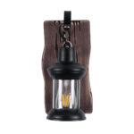 GLOBOSTAR® BRASRA 01204 Vintage Φωτιστικό Τοίχου - Απλίκα με Ντουί 1 x E27 AC 220-240V IP20 - Καφέ & Μαύρο - Μ15 x Π20 x Υ30cm - Image 4