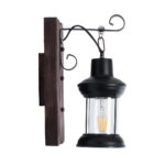 GLOBOSTAR® BRASRA 01204 Vintage Φωτιστικό Τοίχου - Απλίκα με Ντουί 1 x E27 AC 220-240V IP20 - Καφέ & Μαύρο - Μ15 x Π20 x Υ30cm - Image 5