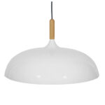 GLOBOSTAR® VALLETE 01256 Μοντέρνο Κρεμαστό Φωτιστικό Οροφής με Ντουί 1 x E27 AC 220-240V IP20 - Λευκό & Μπεζ - Μ45 x Π45 x Υ27cm - Image 4