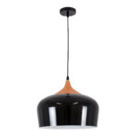 GLOBOSTAR® VILI 01261 Μοντέρνο Κρεμαστό Φωτιστικό Οροφής με Ντουί 1 x E27 AC 220-240V IP20 - Μαύρο & Μπεζ - Μ35 x Π35 x Υ27cm - Image 4
