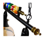 GLOBOSTAR® BILLIARD SERIES 01280 Vintage Κρεμαστό Φωτιστικό Οροφής με Ντουί 3 x E27 AC 220-240V IP20 - Μαύρο & Μελί - Μ96 x Π25 x Υ30cm - Image 5