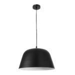 GLOBOSTAR® UPVALE 01281 Μοντέρνο Κρεμαστό Φωτιστικό Οροφής με Ντουί 1 x E27 AC 220-240V IP20 - Μαύρο & Λευκό - Μ40 x Π40 x Υ24cm - Image 4