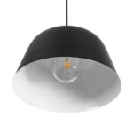 GLOBOSTAR® UPVALE 01281 Μοντέρνο Κρεμαστό Φωτιστικό Οροφής με Ντουί 1 x E27 AC 220-240V IP20 - Μαύρο & Λευκό - Μ40 x Π40 x Υ24cm - Image 6