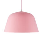 GLOBOSTAR® UPVALE 01284 Μοντέρνο Κρεμαστό Φωτιστικό Οροφής με Ντουί 1 x E27 AC 220-240V IP20 - Ροζ & Λευκό - Μ40 x Π40 x Υ24cm - Image 5
