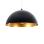 GLOBOSTAR® LUNE 01341 Μοντέρνο Κρεμαστό Φωτιστικό Οροφής με Ντουί 1 x E27 AC 220-240V IP20 - Μαύρο & Χρυσό - Μ40 x Π40 x Υ20cm - Image 2