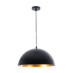 GLOBOSTAR® LUNE 01341 Μοντέρνο Κρεμαστό Φωτιστικό Οροφής με Ντουί 1 x E27 AC 220-240V IP20 - Μαύρο & Χρυσό - Μ40 x Π40 x Υ20cm - Image 4