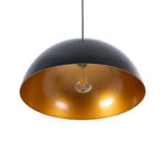 GLOBOSTAR® LUNE 01341 Μοντέρνο Κρεμαστό Φωτιστικό Οροφής με Ντουί 1 x E27 AC 220-240V IP20 - Μαύρο & Χρυσό - Μ40 x Π40 x Υ20cm - Image 6