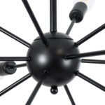 GLOBOSTAR® MILANO 01486 Μοντέρνο Φωτιστικό Οροφής με Ντουί 12 x E27 AC 220-240V IP20 - Μαύρο - Μ80 x Π80 x Υ80cm - Image 6