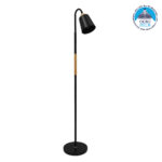 GLOBOSTAR® RIBBON 01585 Μοντέρνο Επιδαπέδιο Φωτιστικό με Ντουί 1 x E27 AC 220-240V IP20 - Μαύρο & Μπεζ - Μ13 x Π13 x Υ164cm