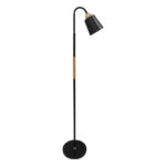 GLOBOSTAR® RIBBON 01585 Μοντέρνο Επιδαπέδιο Φωτιστικό με Ντουί 1 x E27 AC 220-240V IP20 - Μαύρο & Μπεζ - Μ13 x Π13 x Υ164cm - Image 4